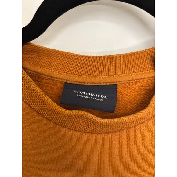Scotch & Soda Sweatshirt Mens Large Amsterdams Blauw Pullover Burnt Orange Knit - Picture 3 of 5